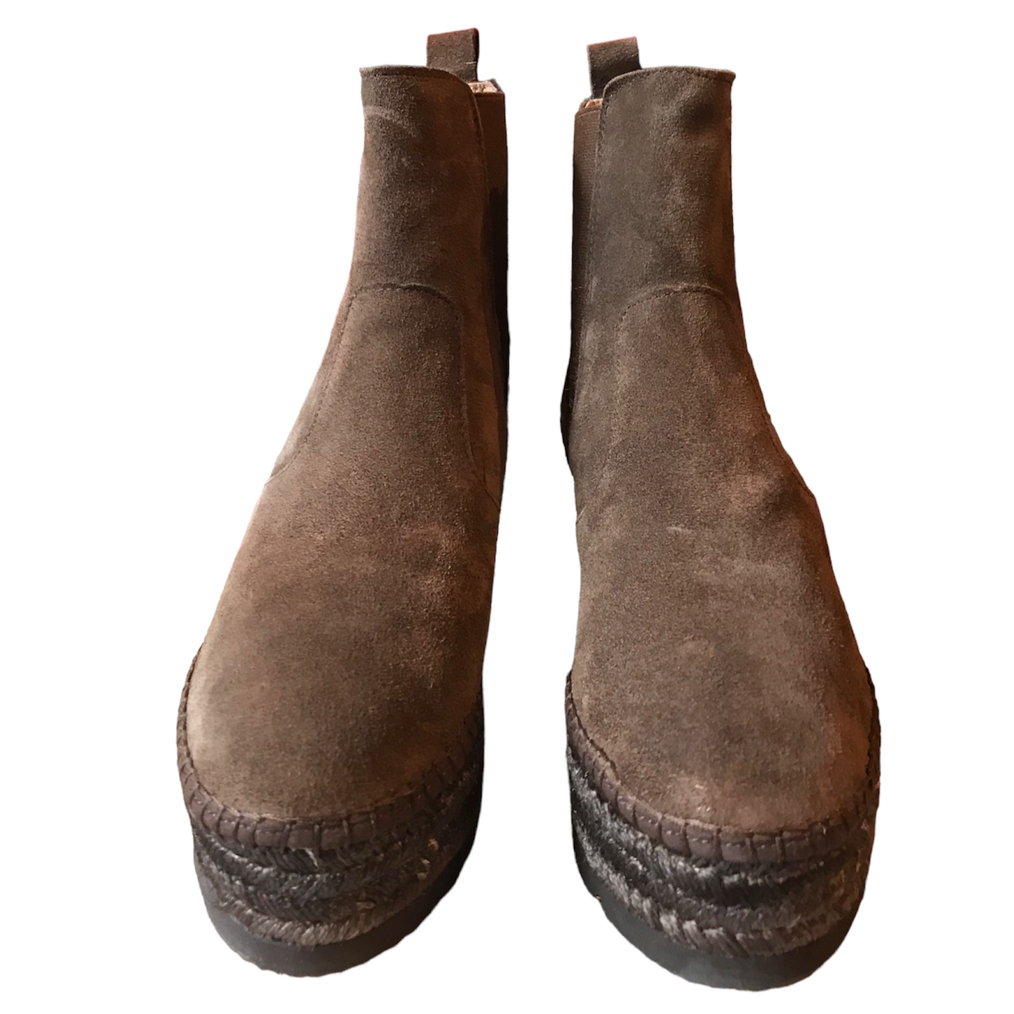 Stivaletti con zeppa marrone