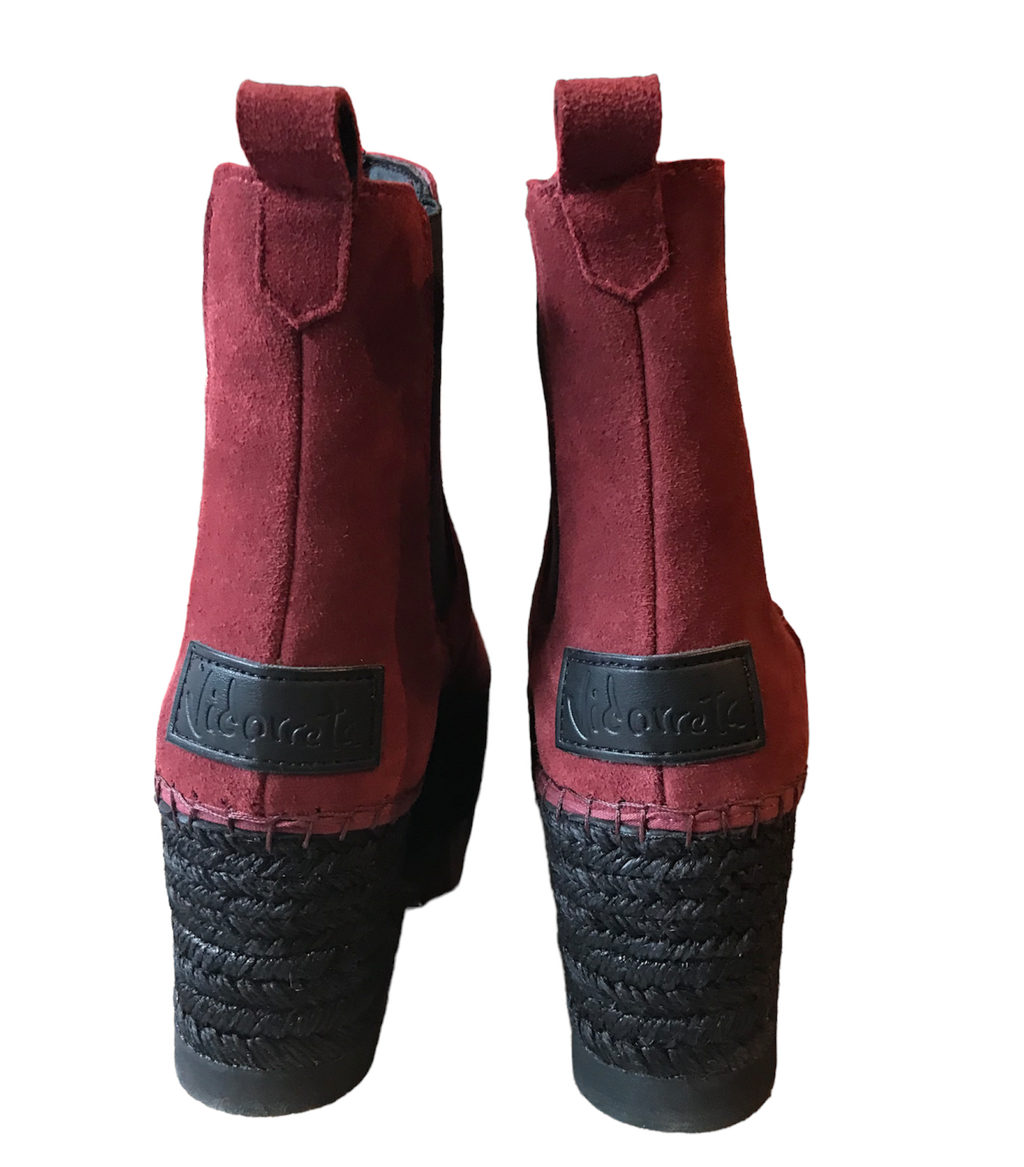 Stivaletto con zeppa bordeaux