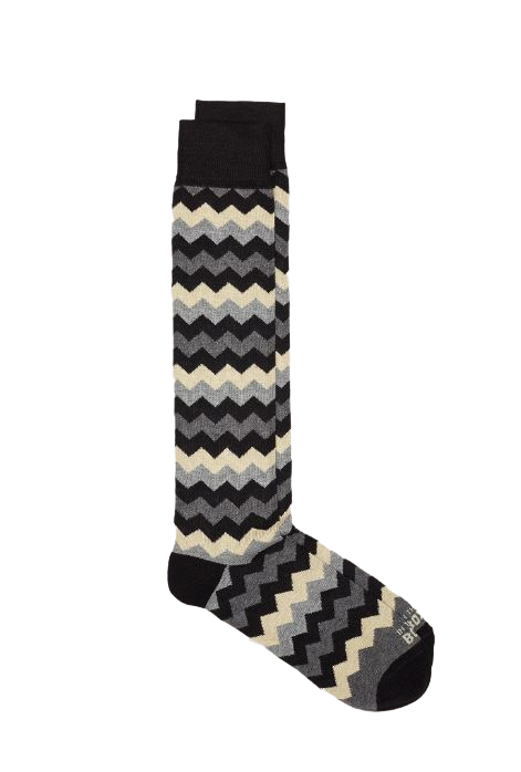 Calze in the box lunghe chevron big nero multi