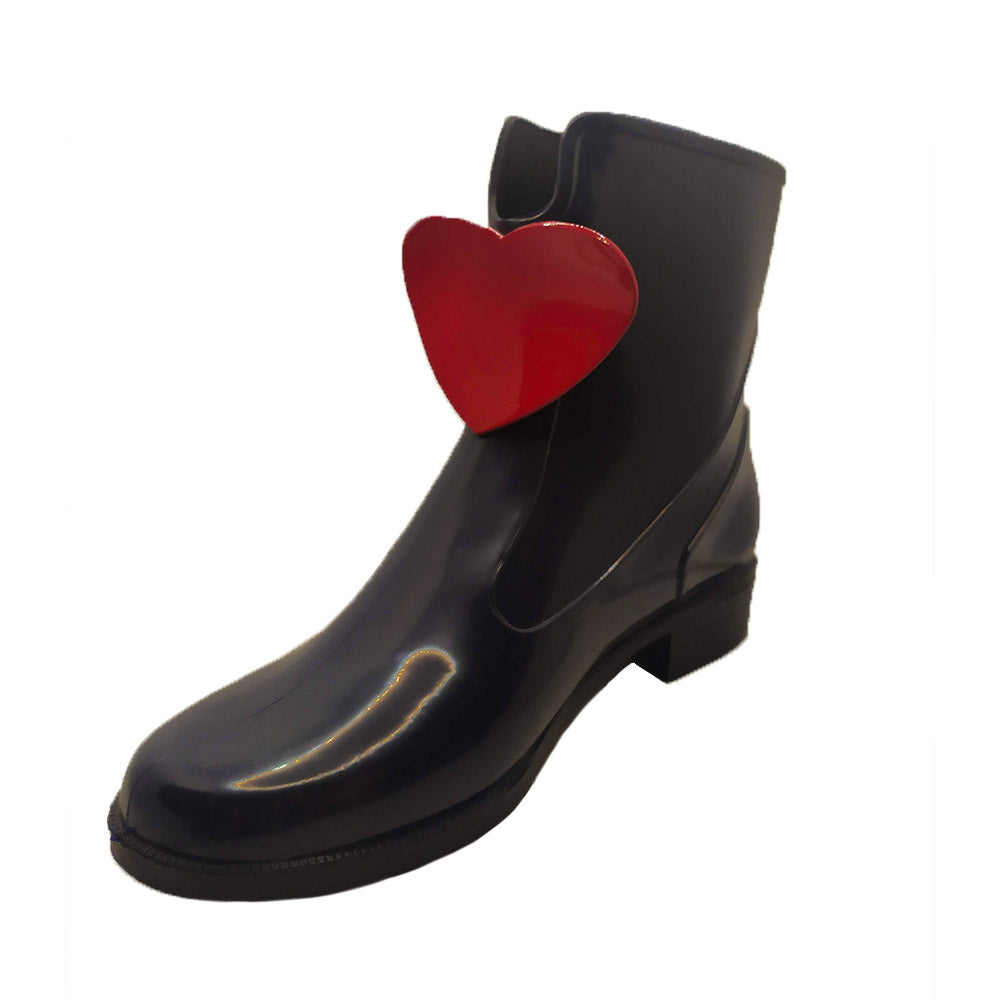 Stivaletti antipioggia blu con cuore