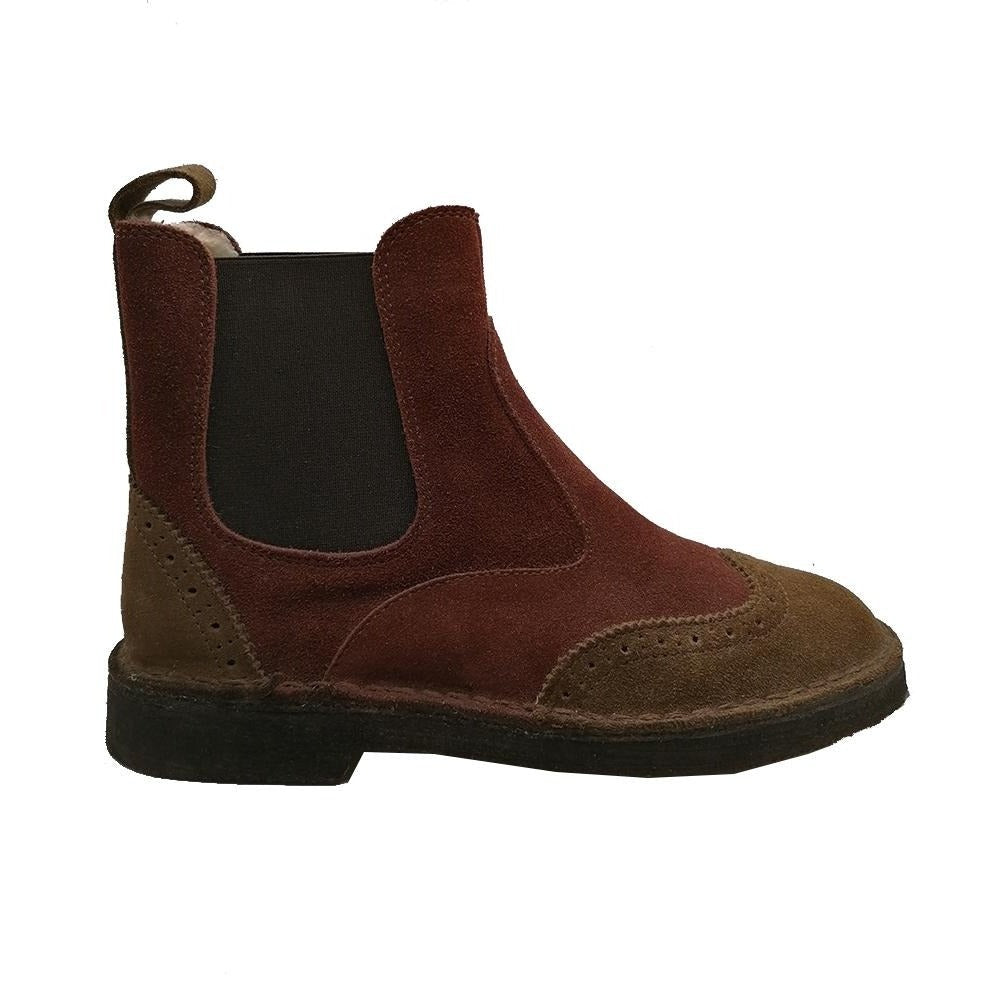 Stivaletti beatles bicolor bordeaux