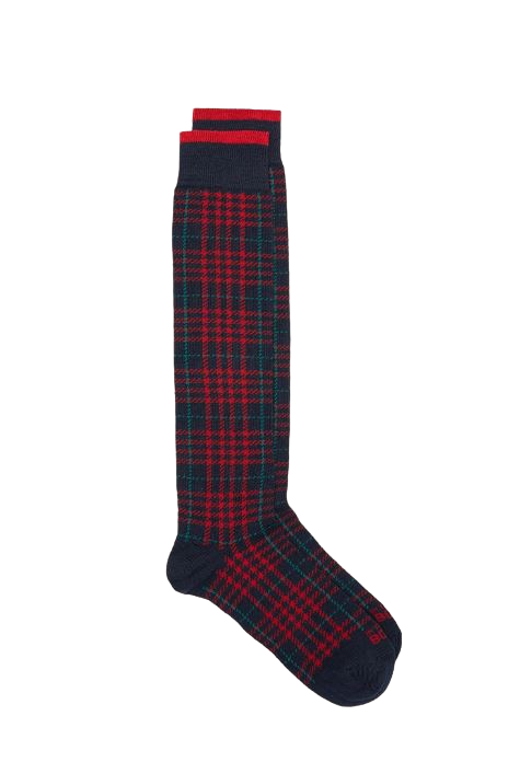 Calze in the box tartan new rosso e blu