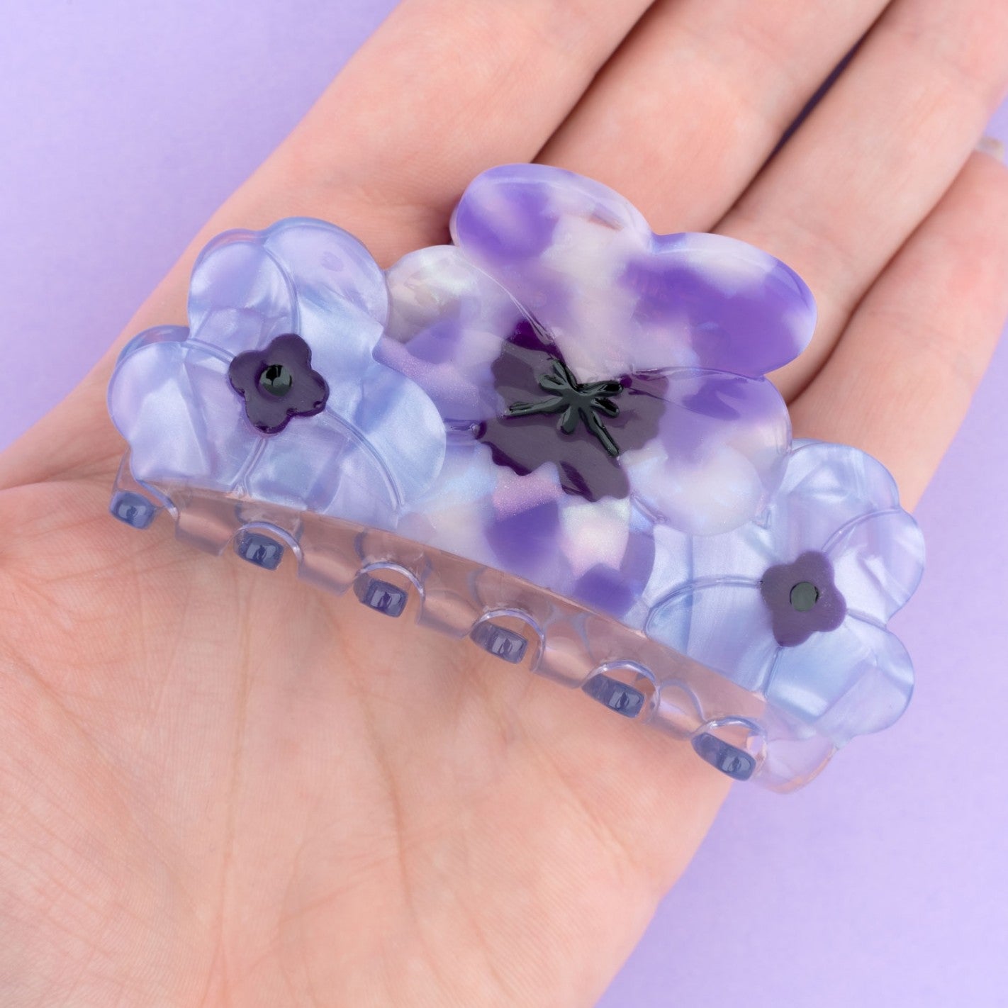 Molletta a pinza tris violette