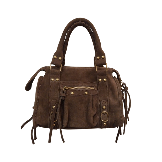 Borsa Mini Bag pelle scamosciata testa di moro