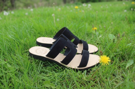Sandali bassi camoscio nero