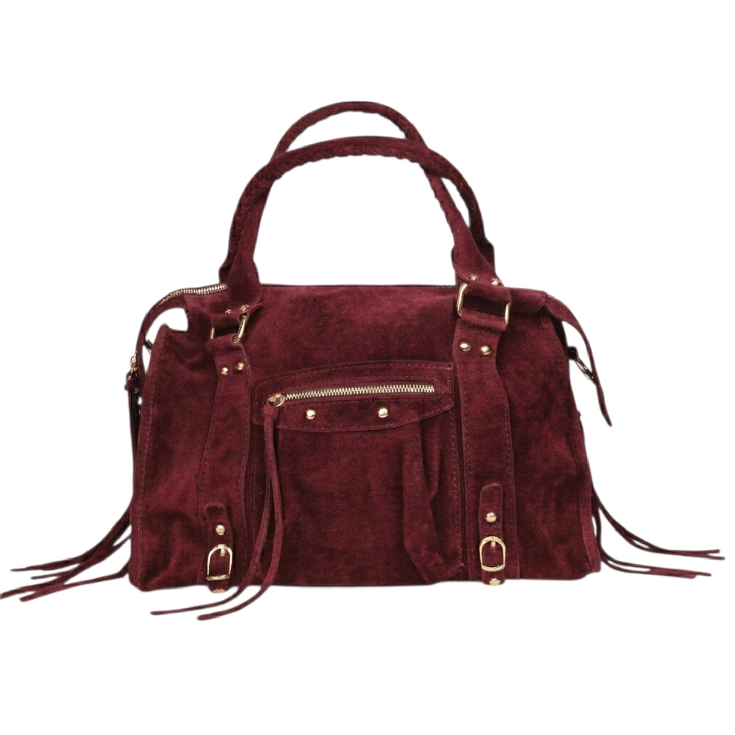 Borsa Maxi Bag pelle scamosciata bordeaux
