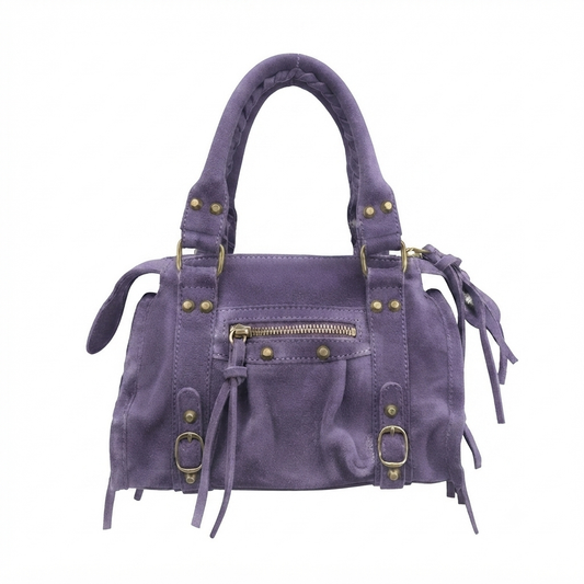 Borsa Mini Bag pelle scamosciata viola