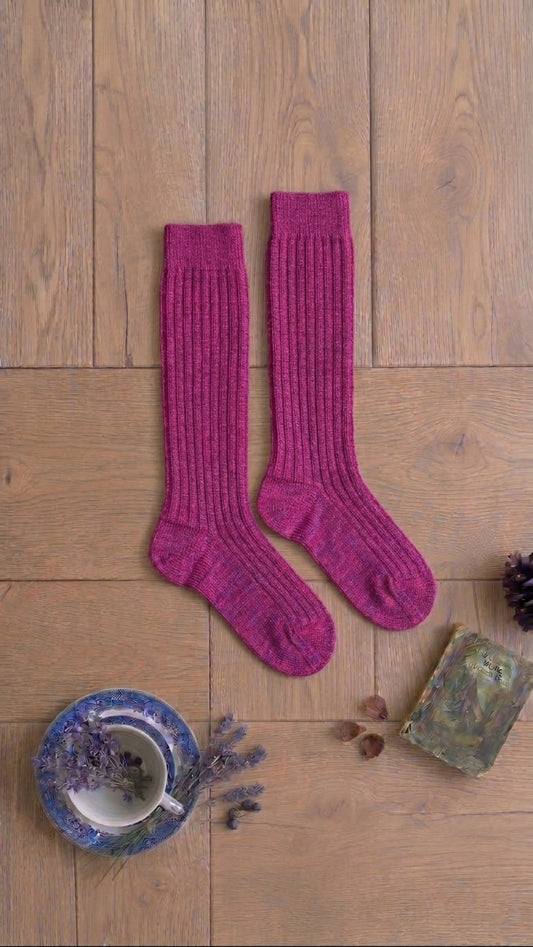 Calze a coste lunghe fuxia