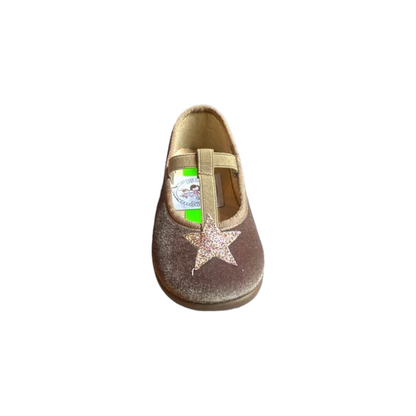Ballerine di velluto beige con stella
