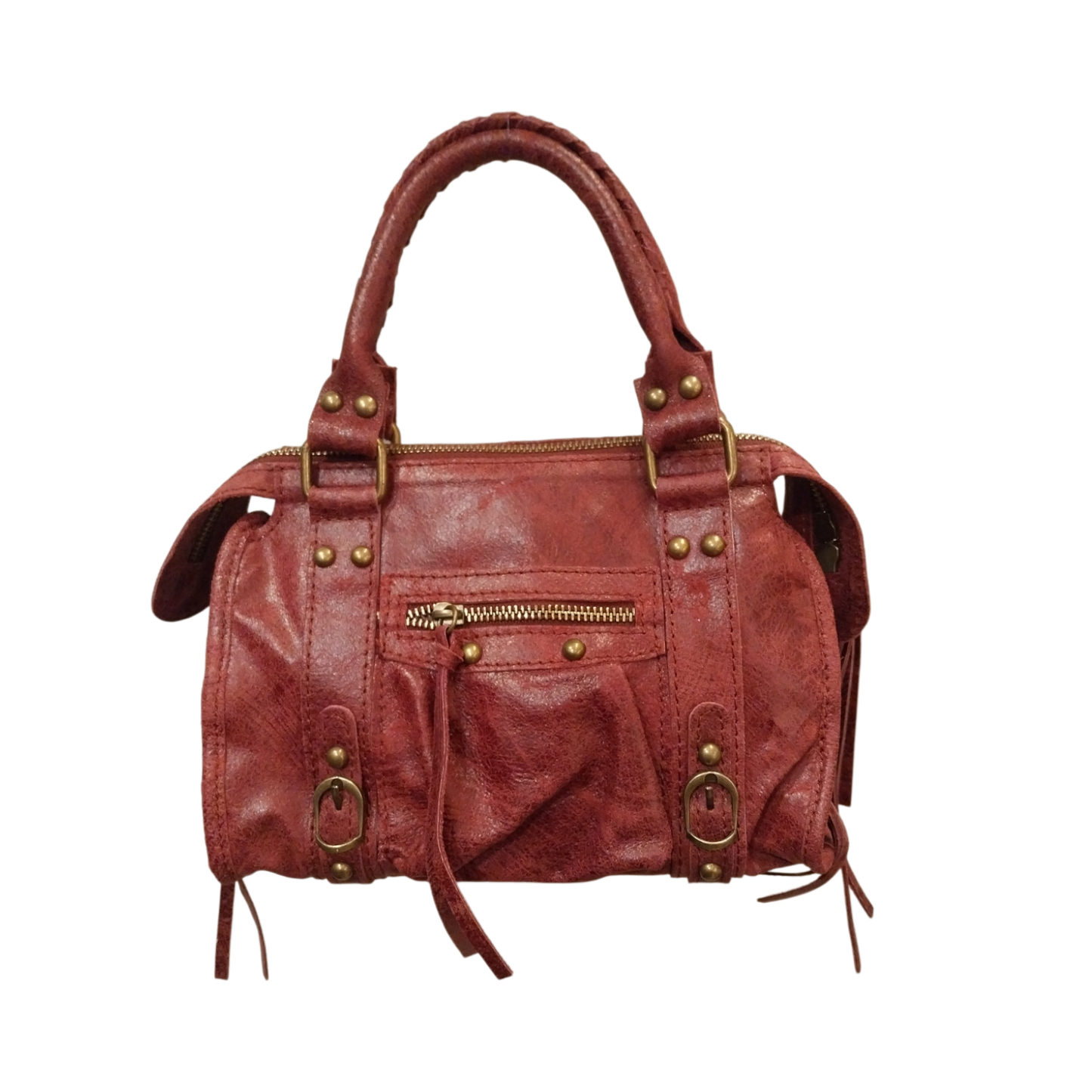 Borsa Mini Bag pelle graffiata magenta