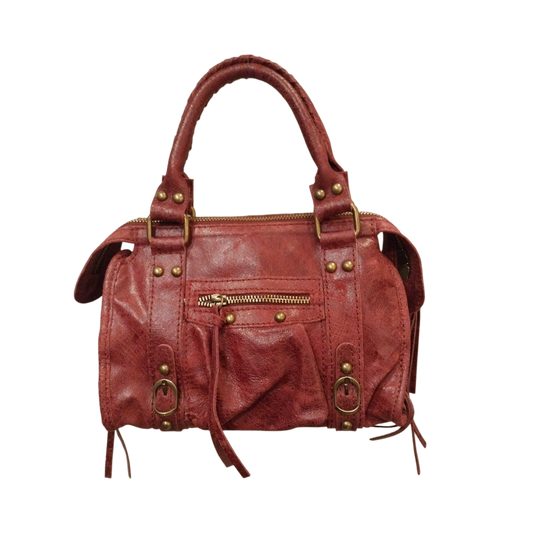 Borsa Mini Bag pelle graffiata magenta