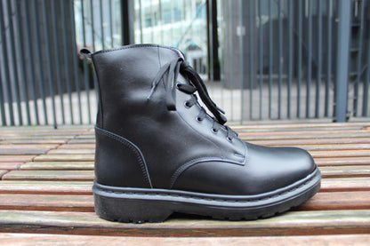 Stivaletti stringati in vera pelle nero