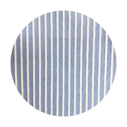 Gonna cotone fermo a righe azzurro e bianco