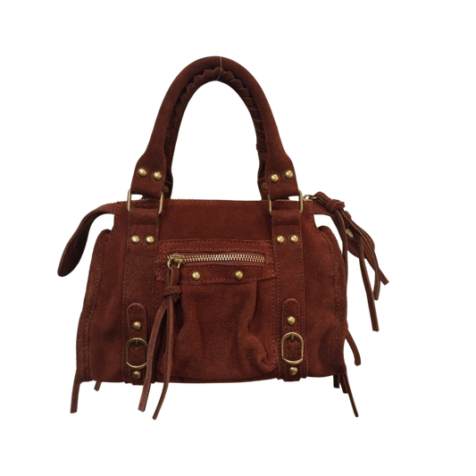 Borsa Mini Bag pelle scamosciata mogano