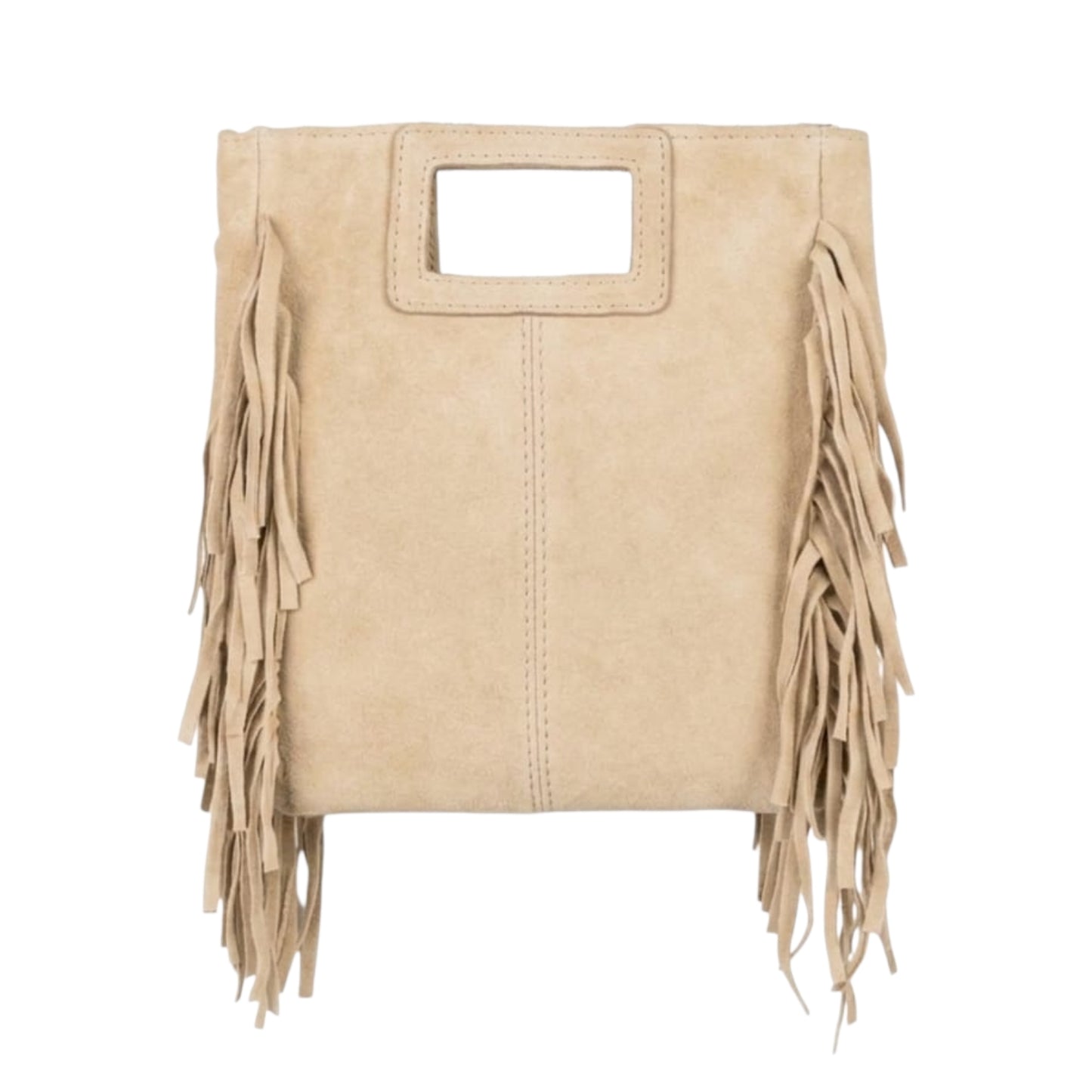 Borsa Maxi Suede con frange beige