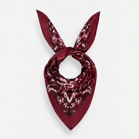 Sciarpa Bandana Cotone Bordeaux