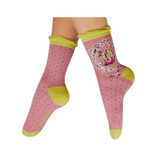 Calze in bamboo con lettera iniziale D