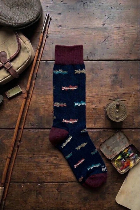 Calze corte Fish allover small blu