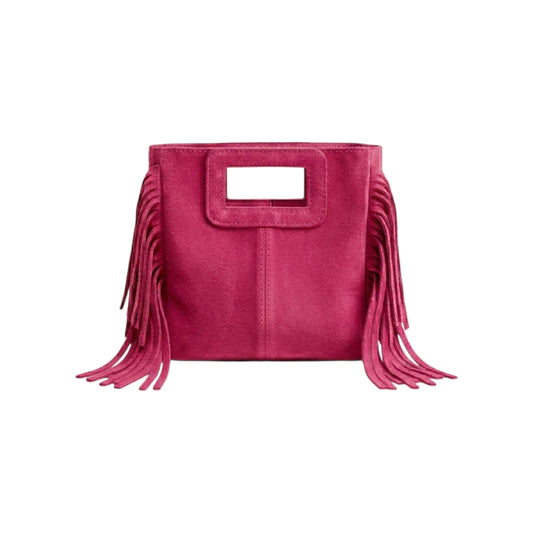 Borsa mini Suede con frange fuxia