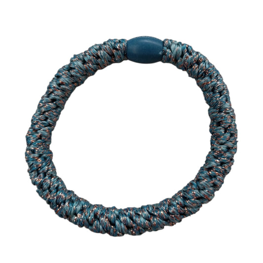 Knekki Elastico per capelli Glitter gold e light blue