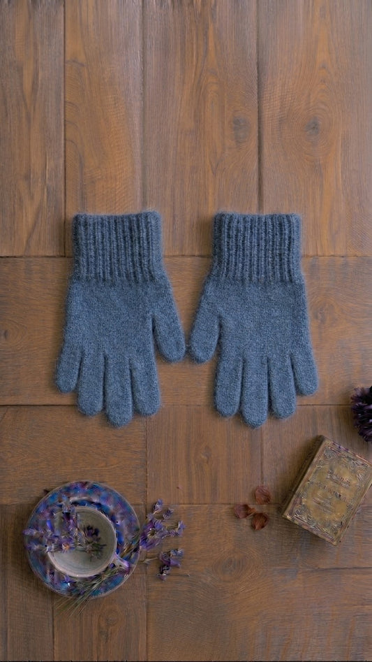 Guanti con dita azzurro