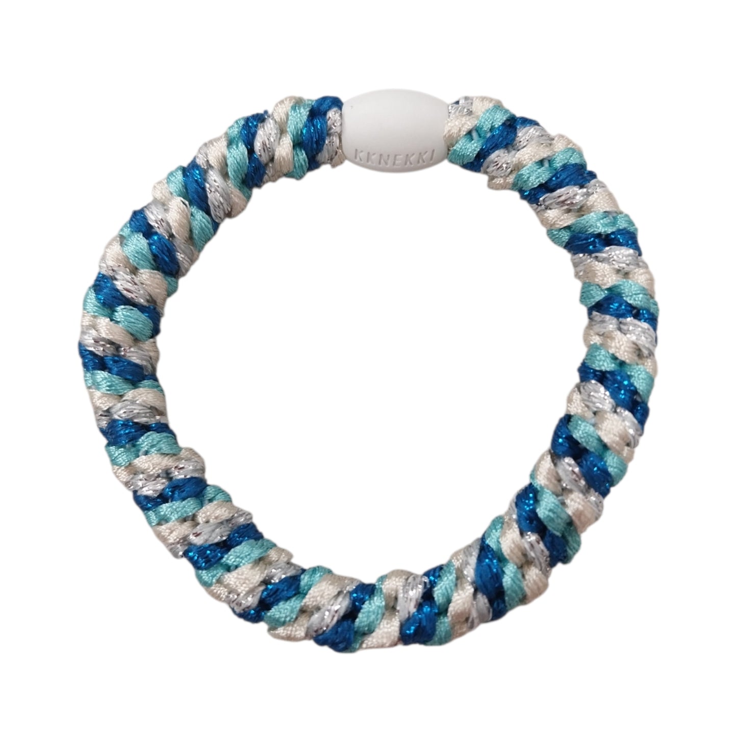 Knekki Elastico per capelli Glitter Mix white e blue