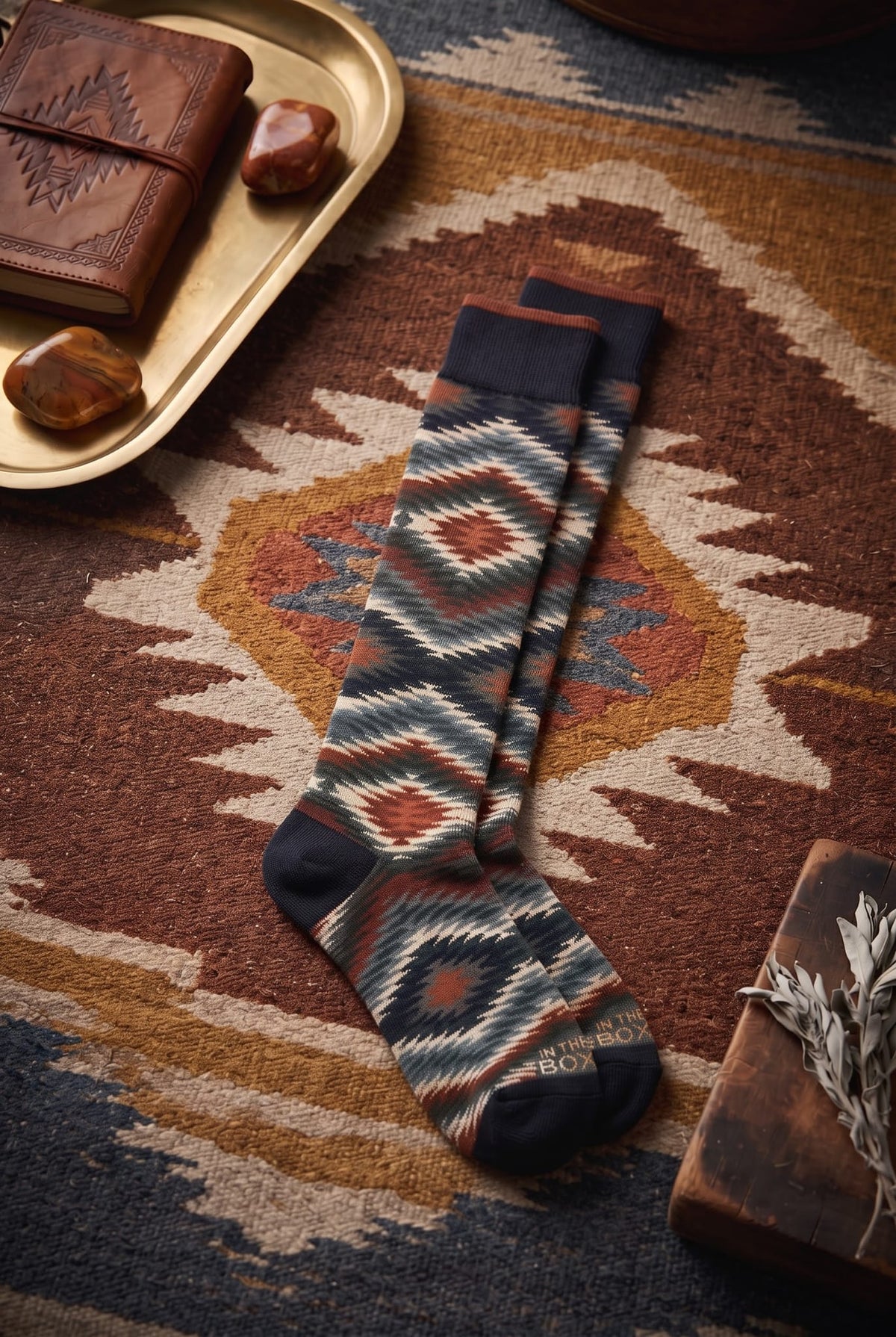 Calze corte Ikat blu notte