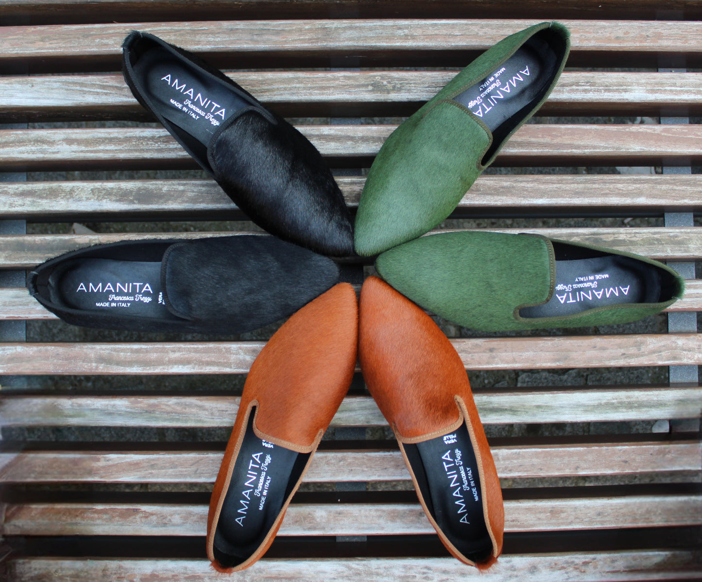 Slippers effetto cavallino cognac