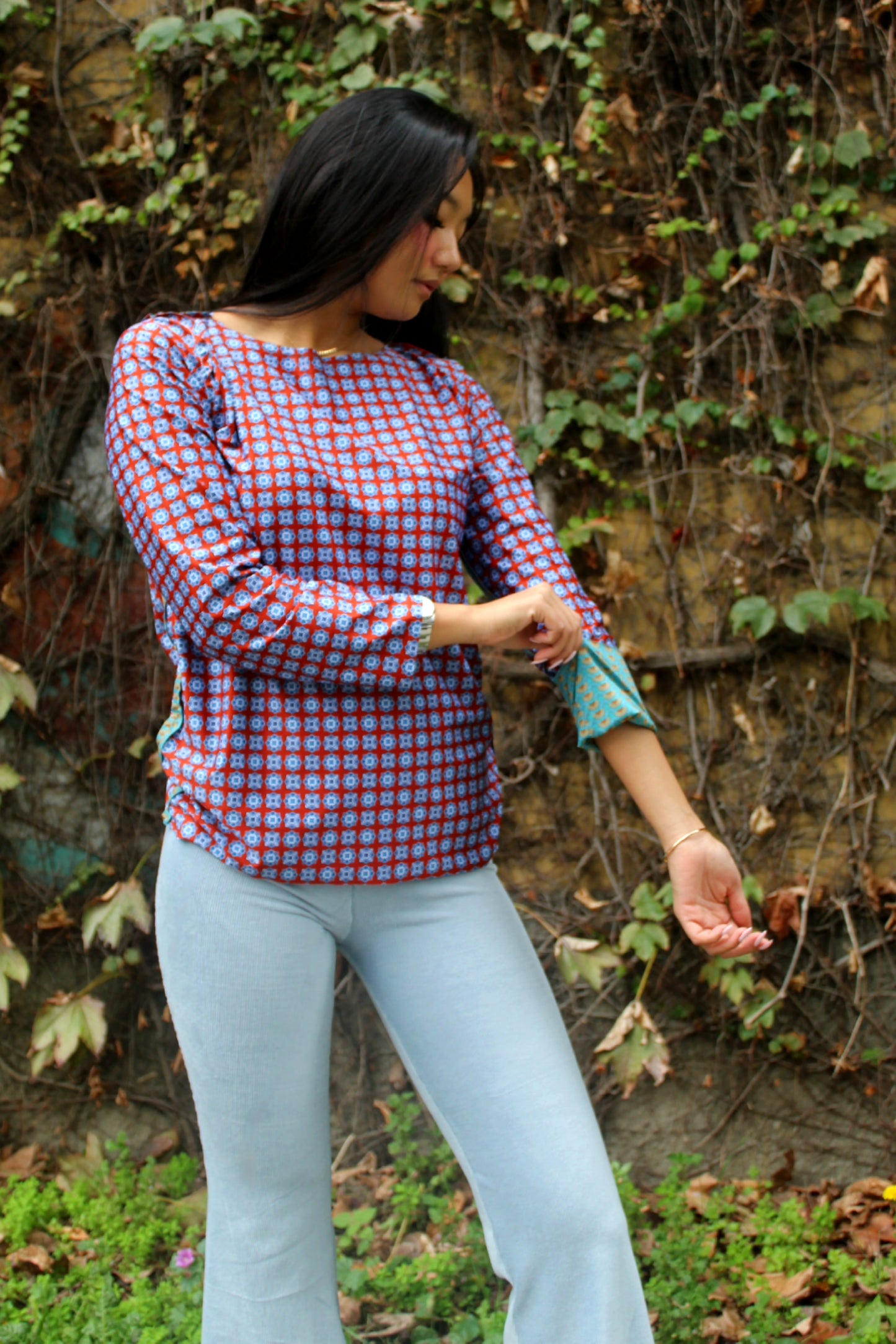 Maglia maniche lunghe elasticizzata peso leggero fantasia Double 2