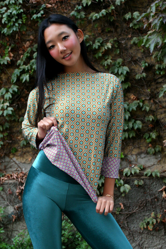 Maglia maniche lunghe elasticizzata peso leggero fantasia Double 1