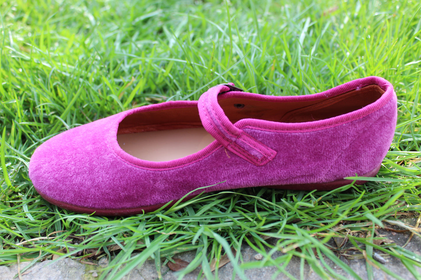Ballerine in velluto rosa ciclamino