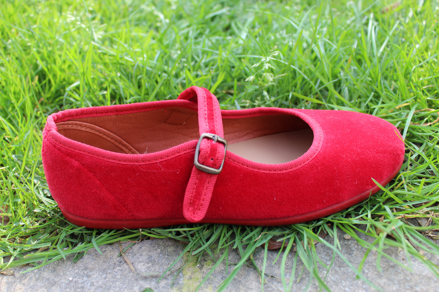 Ballerine in velluto rosso