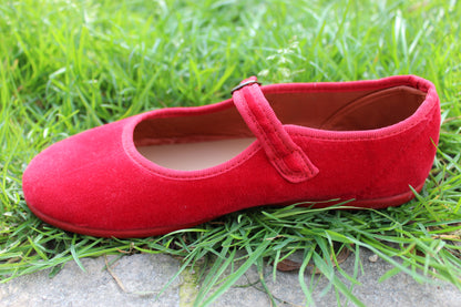 Ballerine in velluto rosso