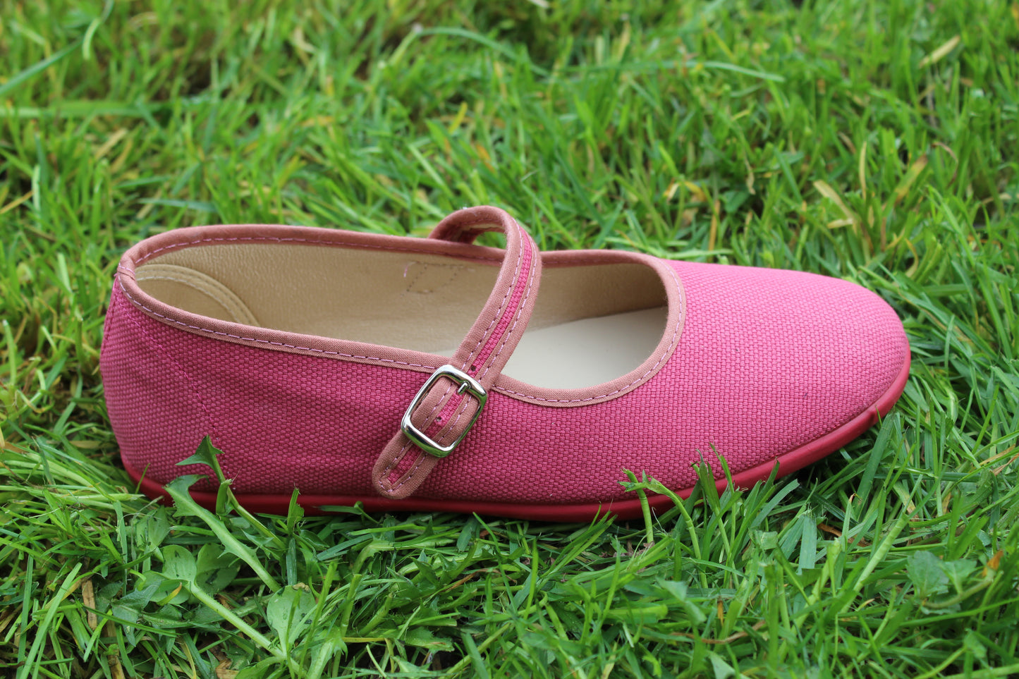 Ballerine in cotone rosa ciclamino