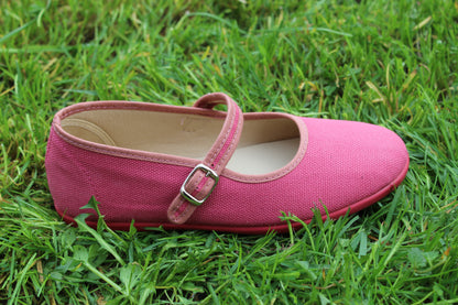 Ballerine in cotone rosa ciclamino
