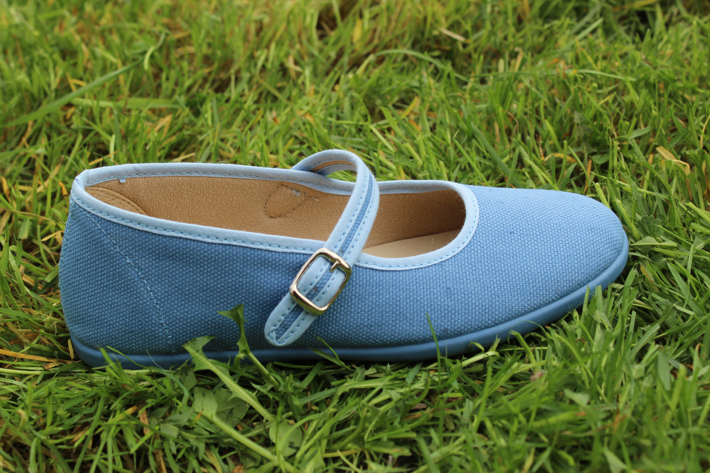 Ballerine in cotone azzurro