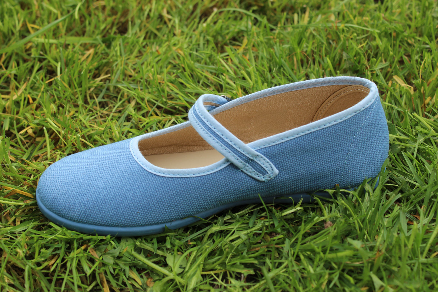 Ballerine in cotone azzurro