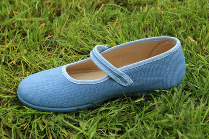 Ballerine in cotone azzurro