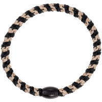 Elastico per capelli Kknekki slim black beige glitter stripe