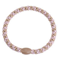 Elastico per capelli Kknekki slim light pink beige glitter