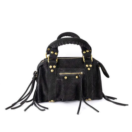 Borsa Mini Bag pelle scamosciata nero