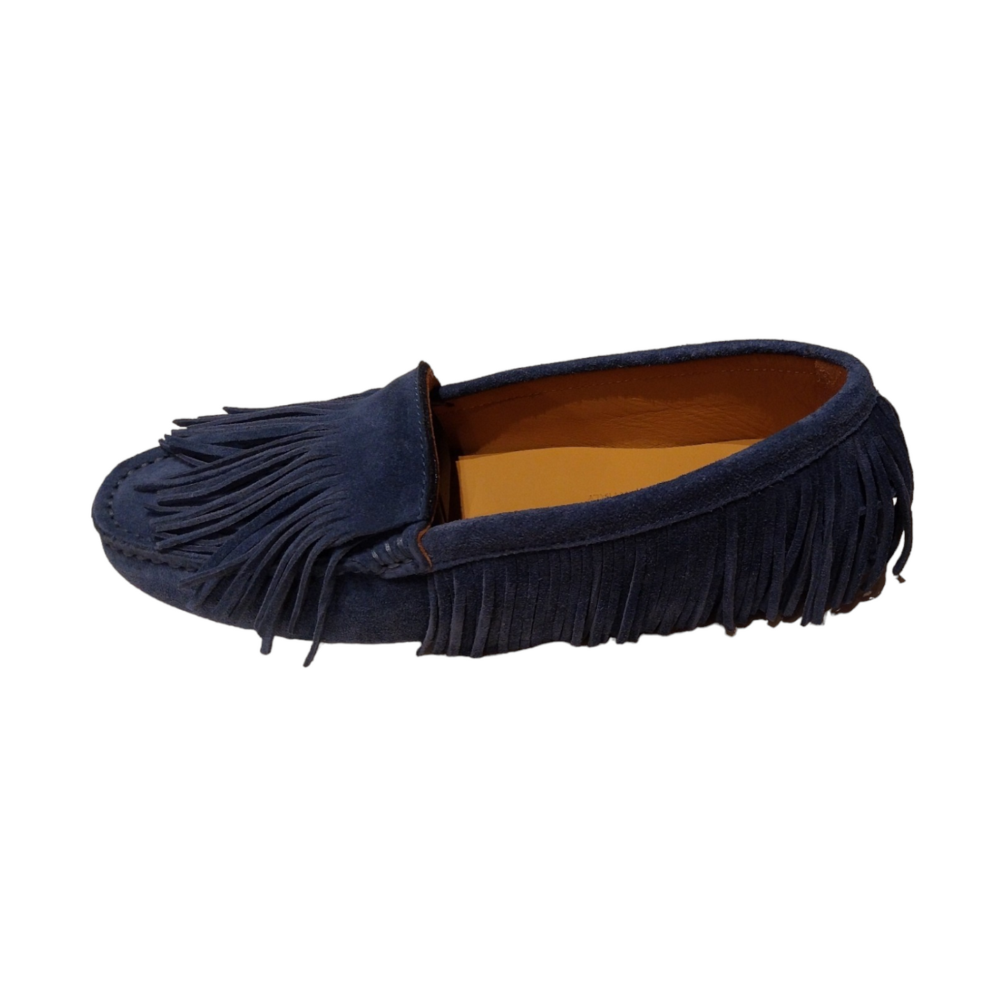 Mocassino scamosciato frange jeans estivo