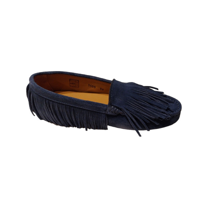 Mocassino scamosciato frange jeans estivo