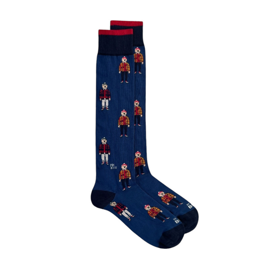 Calze in the box lunghe Orsetti blu mr box tartan
