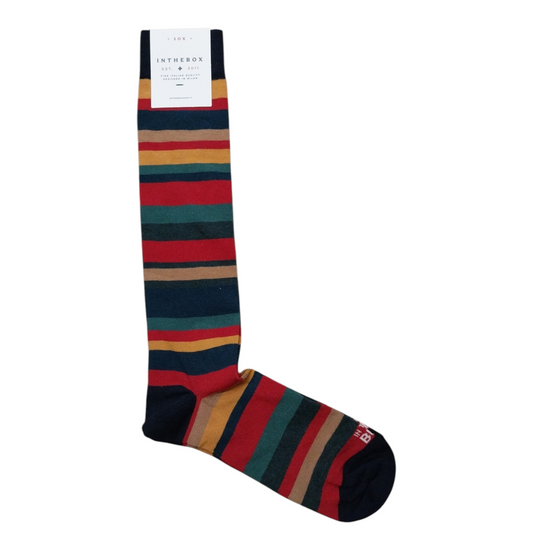 Calze in the box stripes multi lunghe righe giallo scuro