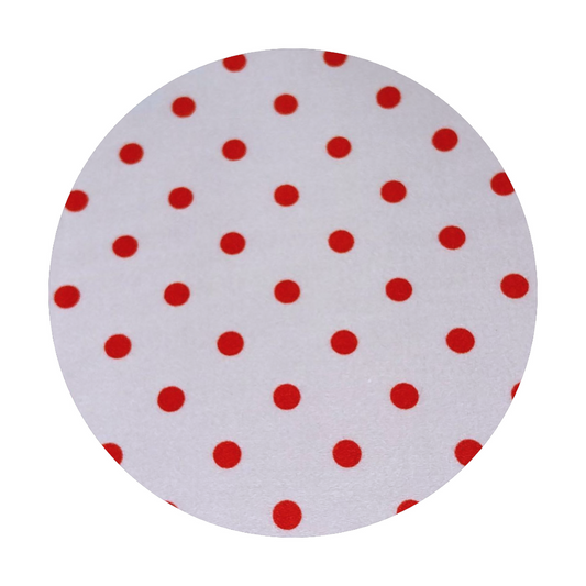 Gonna cotone fermo pois rosso base avorio