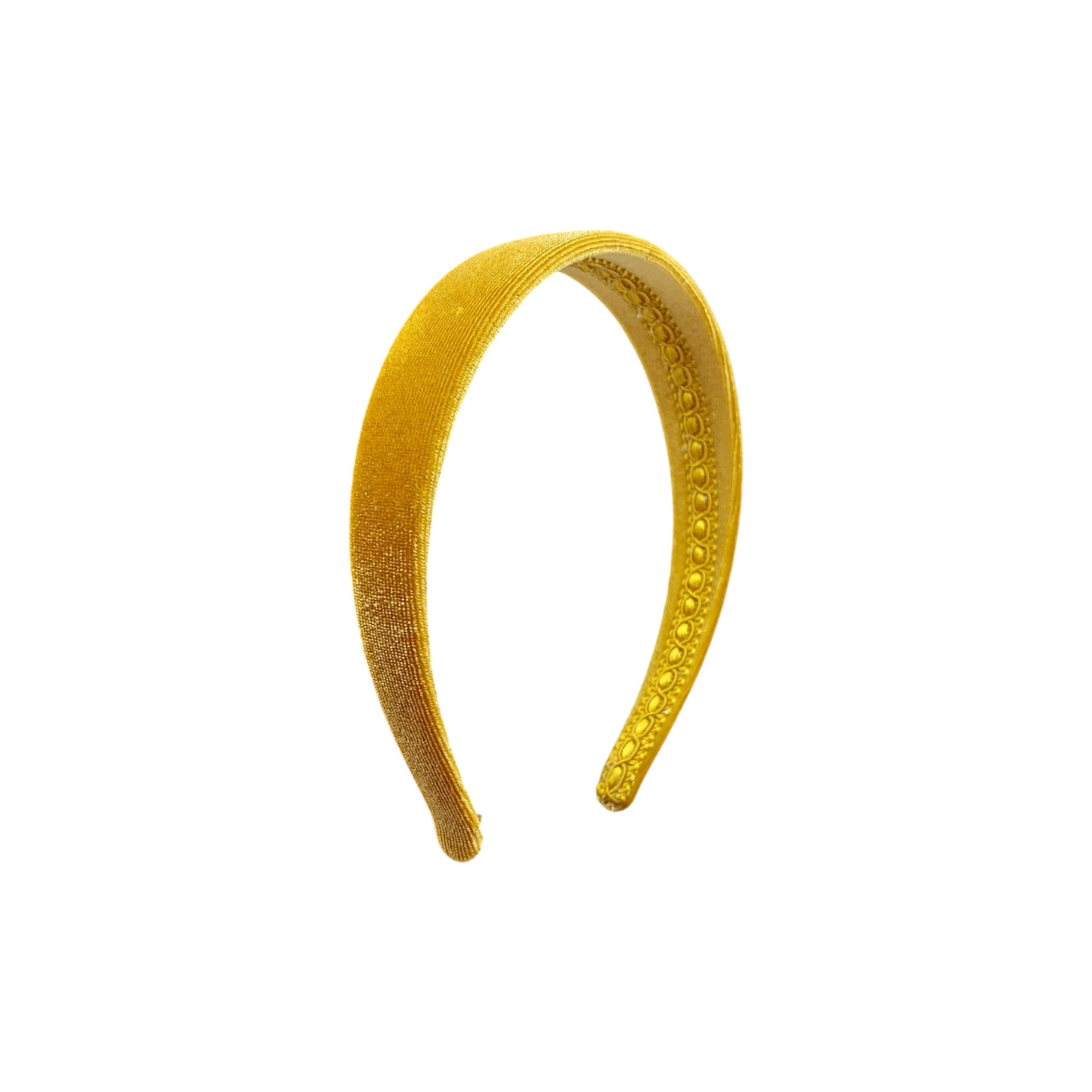 Cerchietto in velluto a fascia giallo