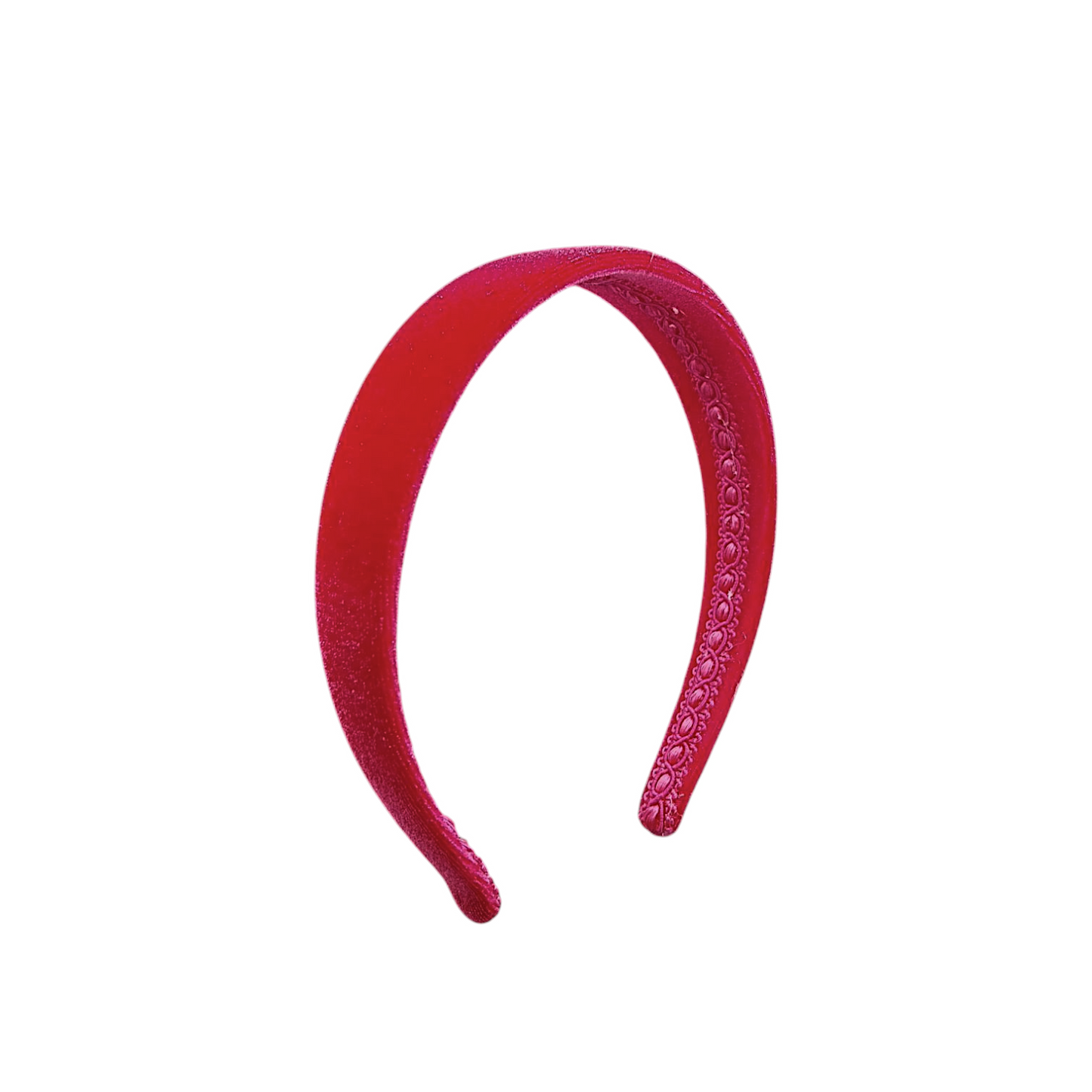 Cerchietto in velluto a fascia fucsia