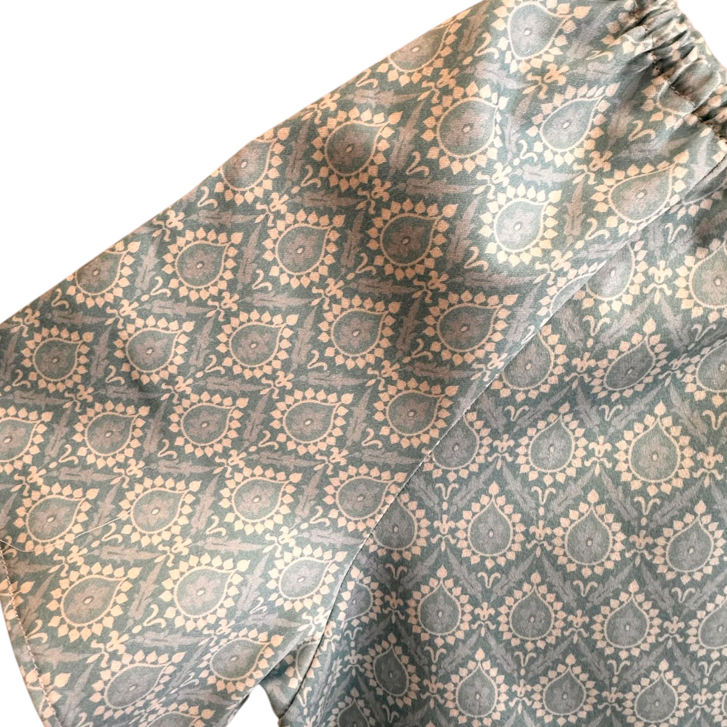 Camicia maniche corte cotone fermo Damasco azzurro