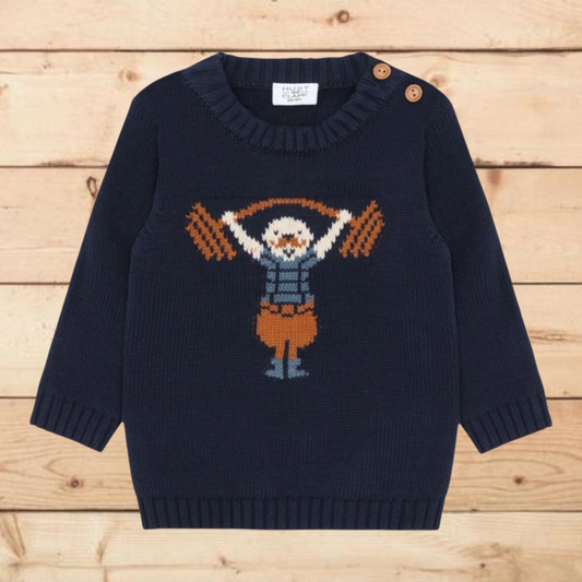 Maglioncino blu notte omino forzuto